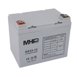 Baterie MHP 12V  33Ah, gelový trakční olověný akumulátor pro cyklický provoz, životnost 10-12 let