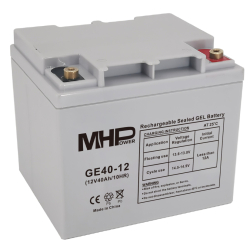 Baterie MHP 12V  40Ah, gelový trakční olověný akumulátor pro cyklický provoz, životnost 10-12 let