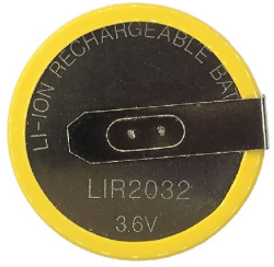 LIR2032 Panasonic, akumulátor s vývody 1+1 horizontal v úhlu 90°, lithium 3,6V  40mAh